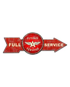 Full Service Flying A, Oil & Petro, Metal Signs, Wall Art, 32 X 11 Inches