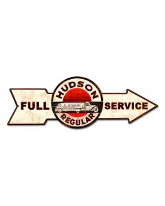 Full Service Hudson Regular, Oil & Petro, Metal Sign, Wall Art, 32 X 11 Inches