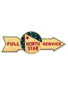 Full Service North Star, Oil & Petro, Metal Sign, Wall Art, 32 X 11 Inches