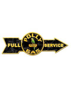 Full Service Polly Gas, Oil & Petro, Metal Sign, Wall Art, 32 X 11 Inches
