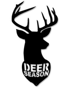 Deer Season Silhoutte, Home & Garden, Metal Sign, Wall Art, 11 X 22 Inches