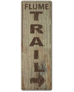 Hiking Flume Trail, Barn and Country, Metal Sign, Wall Art,  X  Inches