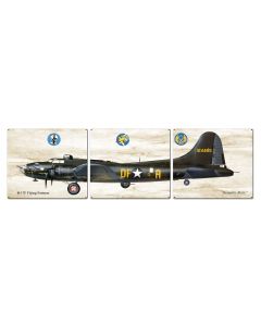 B-17 Flying Fortress, Aviation, Metal Sign, Wall Art, 16 X 14 Inches