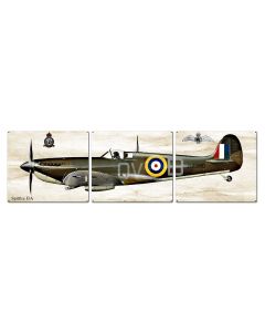 Spitfire IIA, Aviation, Metal Sign, Wall Art, 16 X 14 Inches