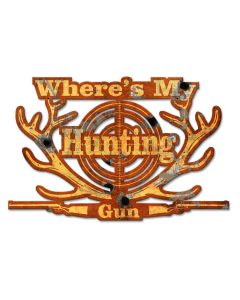 My Lucky Hunting Shirt Vintage Sign, Barn and Country, Metal Sign, Wall Art, 20 X 13 Inches