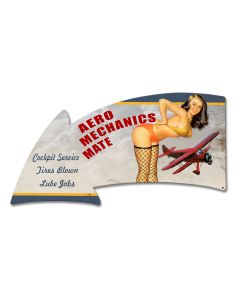 Aero Mechanics Mate Arrow Vintage Sign, Aviation, Metal Sign, Wall Art, 26 X 14 Inches
