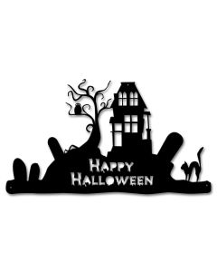 Happy Halloween Cutout Vintage Sign, Halloween, Metal Sign, Wall Art, 20 X 12 Inches