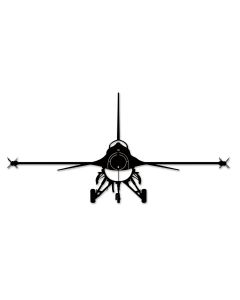 F-16 Silhouette Vintage Sign, Aviation, Metal Signs, Wall Art, 40 X 20 Inches