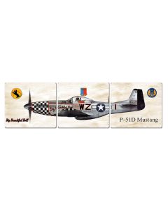 P-51 Mustang, Aviation, Metal Sign, Wall Art, 16 X 14 Inches