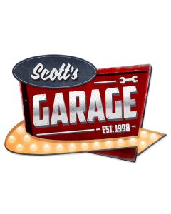 3-D Garage Personalized, 3-D, Metal Sign, Wall Art, 23 X 15 Inches