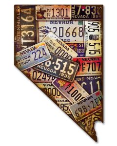 Nevada License Plates Vintage Sign, License Plates, Metal Sign, Wall Art, 10 X 16 Inches
