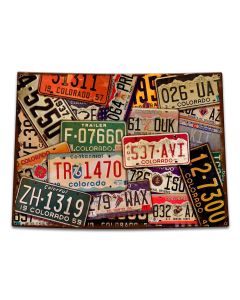 Colorado License Plates Vintage Sign, License Plates, Metal Sign, Wall Art, 15 X 11 Inches