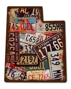 Utah License Plates Vintage Sign, License Plates, Metal Sign, Wall Art, 11 X 13 Inches