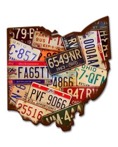Ohio License Plates Vintage Sign, License Plates, Metal Sign, Wall Art, 11 X 13 Inches