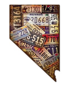 Nevada License Plates Vintage Sign, License Plates, Metal Sign, Wall Art, 14 X 22 Inches