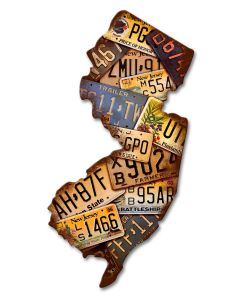 New Jersey License Plates Vintage Sign, License Plates, Metal Sign, Wall Art, 10 X 18 Inches