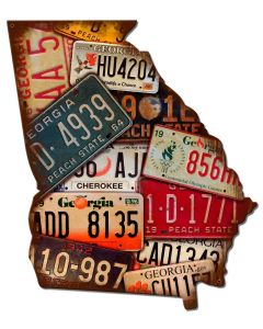 Georgia License Plates Vintage Sign, License Plates, Metal Sign, Wall Art, 17 X 20 Inches