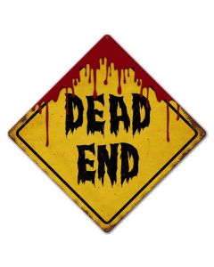 Dead End Vintage Sign, Halloween, Metal Sign, Wall Art, 16 X 16 Inches