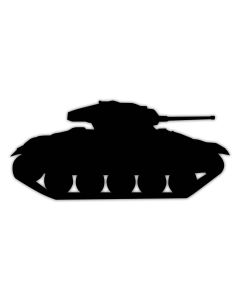M24 Chaffee Tank Silhouette, Military, Metal Sign, Wall Art, 35 X 16 Inches