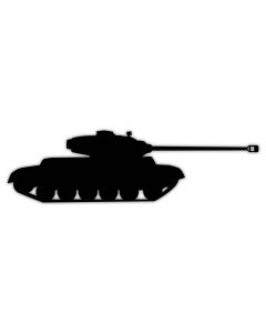 M26 Pershing Tank Silhouette, Military, Metal Sign, Wall Art, 38 X 11 Inches