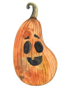 Tall Jack-O-Lantern Pumpkin, Seasonal, Metal Sign, Wall Art, 12 X 23 Inches