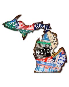 Michigan License Plates, License Plates, Metal Sign, Wall Art, 20 X 18 Inches
