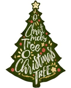 O' Christmas Tree Colorful, Seasonal, Metal Sign, Wall Art, 15 X 22 Inches