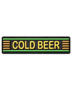 Cold Beer Vintage Sign, Man Cave, Metal Sign, Wall Art, 20 X 5 Inches