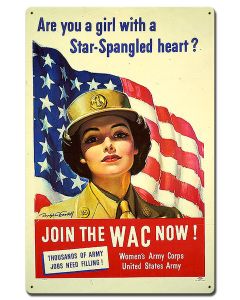 Are You Girl Star Spangled Vintage Sign, Patriotic, Metal Sign, Wall Art, 24 X 16 Inches