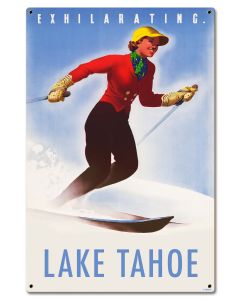 Exhilarating Lake Tahoe Vintage Sign, Travel, Metal Sign, Wall Art, 16 X 24 Inches