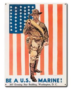 Be A US Marine, Military, Metal Sign, Wall Art, 12 X 16 Inches