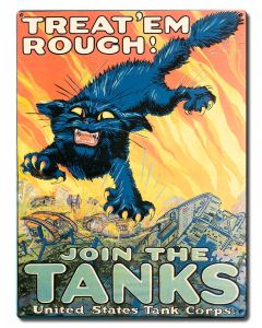 Join The Tanks Vintage Sign, Military, Metal Sign, Wall Art, 12 X 16 Inches