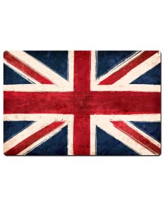 United Kingdom Union Jack Flag Vintage Sign, Travel, Metal Sign, Wall Art, 36 X 24 Inches