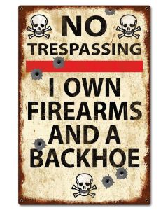 No Trespassing Vintage Vintage Sign, Man Cave, Metal Sign, Wall Art, 16 X 24 Inches