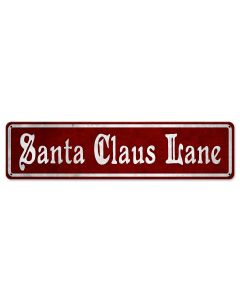 Santa Claus Lane, Seasonal, Metal Sign, Wall Art, 20 X 5 Inches