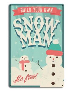Build Your Own Snowman, Seasonal, Metal Sign, Wall Art,  X  Inches