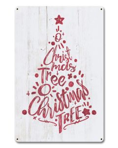 O' Christmas Tree, Seasonal, Metal Sign, Wall Art, 12 X 18 Inches