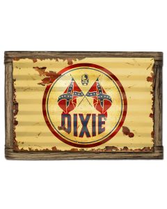 Dixie Gasoline Vintage Sign, Oil & Petro, Metal Sign, Wall Art, 24 X 16 Inches