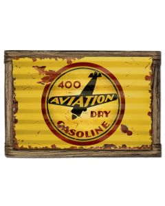 400 Aviation Gasoline Vintage Sign, Oil & Petro, Metal Sign, Wall Art, 24 X 16 Inches