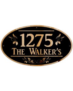 Personalized Name Street Number, Home & Garden, Metal Sign, Wall Art, 28 X 16 Inches