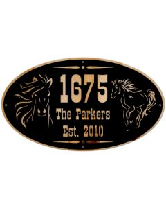 Horse Name Number Est Personalized, Home & Garden, Metal Sign, Wall Art, 28 X 16 Inches