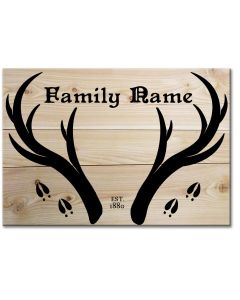 Antlers Family Name, Wood Signs, Metal Sign, Wall Art, 18 X 26 Inches