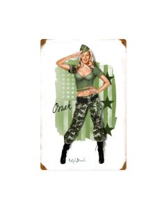 MARINE GIRL, Military, Metal Sign, Wall Art, 12 X 18 Inches