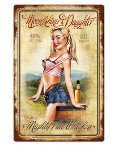Moonshiner's Daughter Whiskey, Ralph Burch, Metal Sign, Wall Art, 15 X 22 Inches