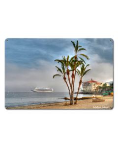 Palms Catalina Island Satin Vintage Sign, Other, Metal Sign, Wall Art, 18 X 12 Inches