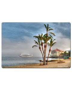Palms Catalina Island Satin Vintage Sign, Other, Metal Sign, Wall Art, 24 X 16 Inches