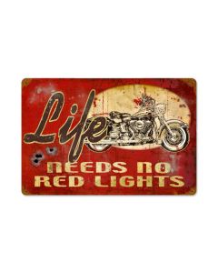 No Red Lights Vintage Sign, Aviation, Metal Sign, Wall Art, 12 X 18 Inches