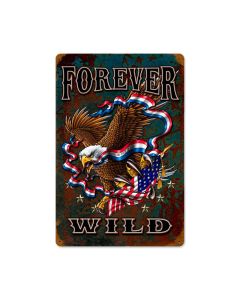 Forever Wild Vintage Sign, Aviation, Metal Sign, Wall Art, 12 X 18 Inches