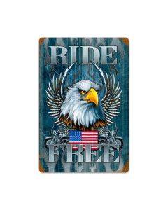 Ride Free Vintage Sign, Other, Metal Sign, Wall Art, 12 X 18 Inches