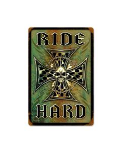 Ride Hard Vintage Sign, Other, Metal Sign, Wall Art, 12 X 18 Inches